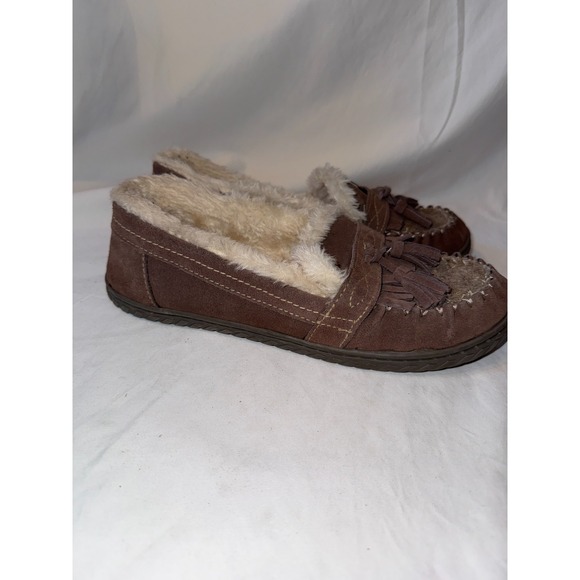 Earth Origins Yukon Yasmine Womens Moccasin Slipper US 9-10 Taupe Suede Slip On - Picture 3 of 8